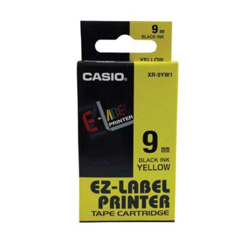 Casio EzLabel Tape Cartridge 9mm, Black on Yellow (XR9YW1)